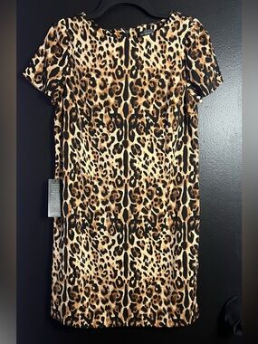 THE LIMITED Animal Print Short Sleeve Shift Dress - Leopard